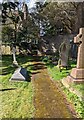 ST3390 : Dead-end churchyard path, Caerleon by Jaggery