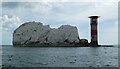 SZ2884 : The Needles - Lighthouse and outmost stack by Rob Farrow