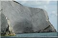 SZ2984 : The Needles - Chalk cliffs east of Scratchell's Bay by Rob Farrow