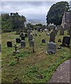 SO4703 : Churchyard headstones, Llanishen, Monmouthshire by Jaggery