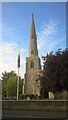 TF1505 : Union Flag at half-mast in front of St. Benedict's Church, Glinton by Paul Bryan