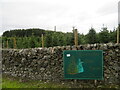 NX4958 : Wall and deer fence at Garrocher Tree Farm by M J Richardson