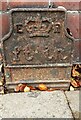 NZ2750 : Edward VII GPO cable marker against the wall in front of Evangel Church by Luke Shaw