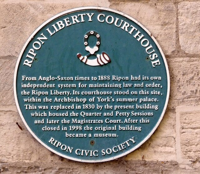 Ripon Liberty Courthouse: Blue Plaque