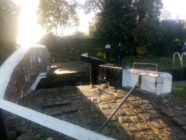 Trent & Mersey Canal at Fradley: tail gates and bridge at Junction Lock