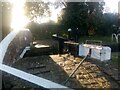 SK1414 : Trent & Mersey Canal at Fradley: tail gates and bridge at Junction Lock by Christopher Hilton