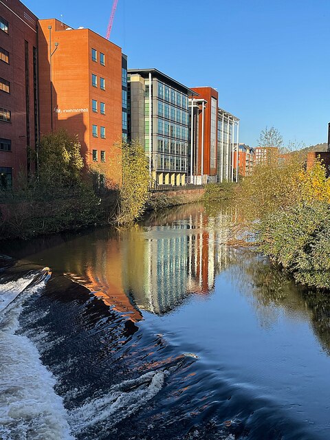 Riverside development above Wicker Weir