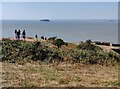 ST2859 : Walkers heading towards Brean Down Fort by Mat Fascione