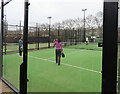 TQ2679 : Padel court at Hyde Park Tennis Centre by David Hawgood