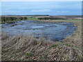 SE8560 : Dew pond under restoration near Gritts Farm by Christine Johnstone