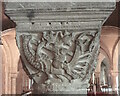 TR1557 : Carved Capital in Canterbury Cathedral Crypt by Phil Brandon Hunter