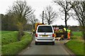 TM1082 : Shelfanger, Lodge Lane: Welcome pothole repairs by Michael Garlick