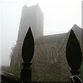 ST3665 : St Lawrence's Church on a misty September morning  by S