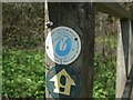 SS8881 : Bridgend Circular Walk waymark with logo by Court Colman by eswales