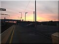 ST4687 : Sunset at Severn Tunnel Junction railway station  by S