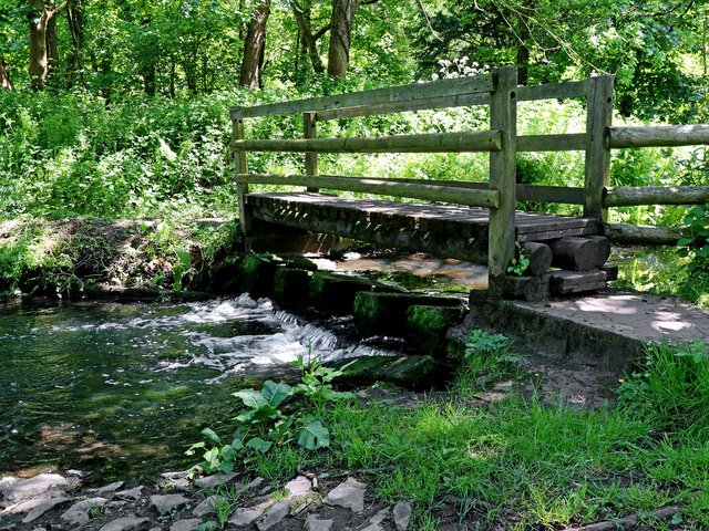 Footbridge over the River Penk near Bilbrook in Staffordshire