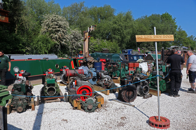 Collection of boat engines at Langley Mill Boatyard