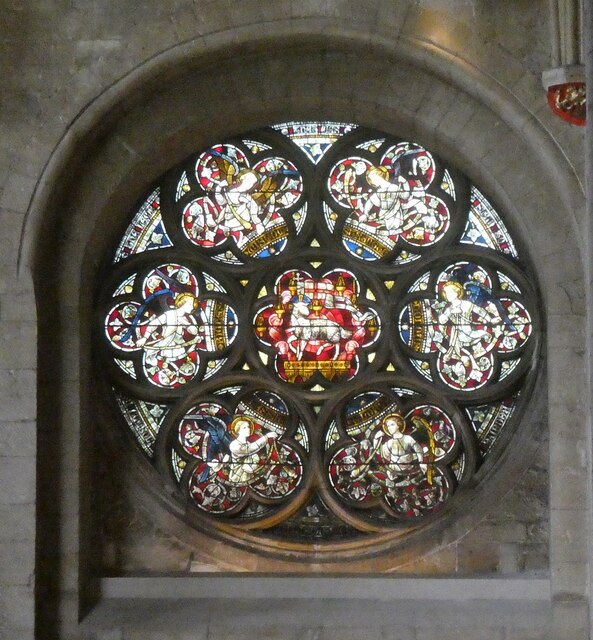 Tewkesbury Abbey - Rose window in North Transept