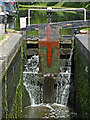 SO8594 : Awbridge Lock (detail) near Wombourne, Staffordshire by Roger  D Kidd