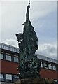 NZ2084 : Detail of the Viking statue at Morpeth County Hall by Robert Graham