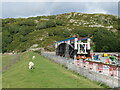 SH6214 : Barmouth Bridge work site by Malc McDonald