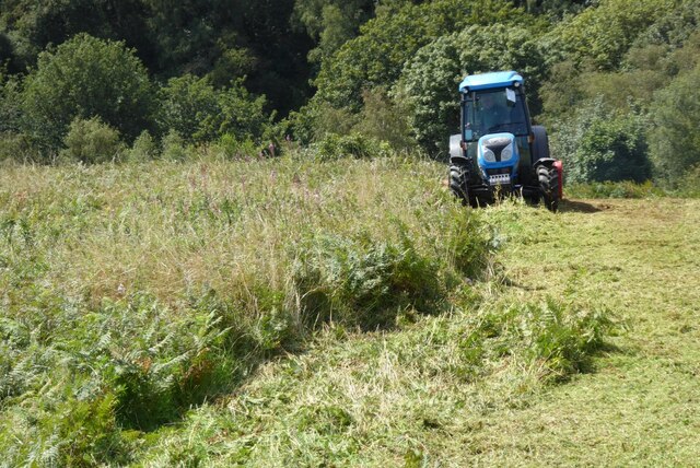 Mowing the hillside of the North Hill