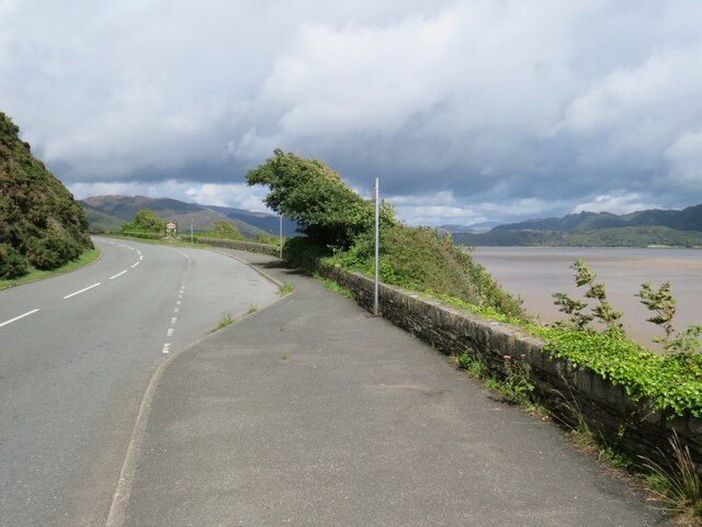 A496 and Mawddach Estuary, near Barmouth