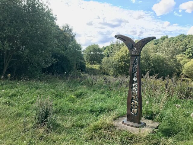 Millennium milepost by Boundary Wood