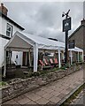 SO1327 : Canopy outside the Castle Inn, Llangors, Powys by Jaggery