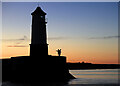 NU0152 : Late evening fishing from Berwick Pier by Walter Baxter