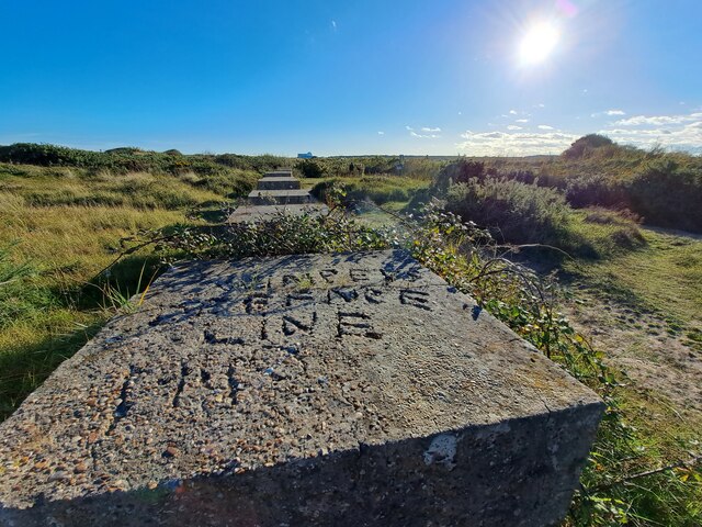 World War II graffiti, anti-tank obstacles, Minsmere