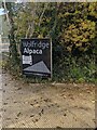 ST6387 : Wolfridge Alpaca nameboard, Alveston, South Gloucestershire by Jaggery