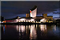 SJ8097 : Manchester Ship Canal and the Imperial War Museum North at Salford Quays by David Dixon