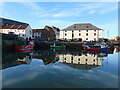 NT6879 : East Lothian Townscape : Housing and McArthur's Store, Cromwell Harbour, Dunbar by Richard West