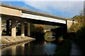 SE1021 : Calder and Hebble Navigation approaching the A629 Flyover by Chris Heaton