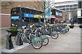 SP3379 : Hire bikes, Ironmonger Row, Coventry by Robin Stott