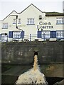 NZ7818 : Gun  Gutter  discharging  into  Staithes  Harbour by Martin Dawes