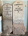 SO4958 : Two Milestones, Leominster Museum by Roadside Relics