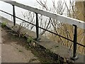 SK6339 : Towpath railings under Radcliffe Viaduct by Alan Murray-Rust