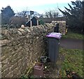 ST3193 : Churchyard wheelie bins, Llanfrechfa, Torfaen by Jaggery