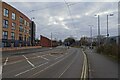 SK5638 : Tram lines leaving Meadows Way by DS Pugh