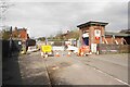 SD6105 : Road closure by Hindley Station by Bill Boaden