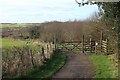 SN0905 : Gates on track into Jubilee Park, East Williamston by M J Roscoe