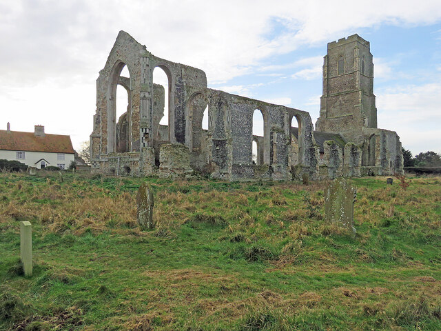 Covehithe: the ruins of St Andrew's - north side