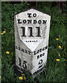 SK5021 : Old Milepost by the A6, Derby Road, Loughborough by Lynne Dyer