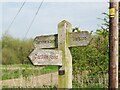 NY3751 : Footpath sign near Lowmill by Adrian Taylor