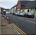 ST3189 : Traffic cones beyond double yellow lines, Albany Street, Newport by Jaggery