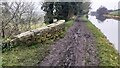 SE0145 : Parapet of bridge for Grange Beck on south side of Leeds & Liverpool Canal by Luke Shaw