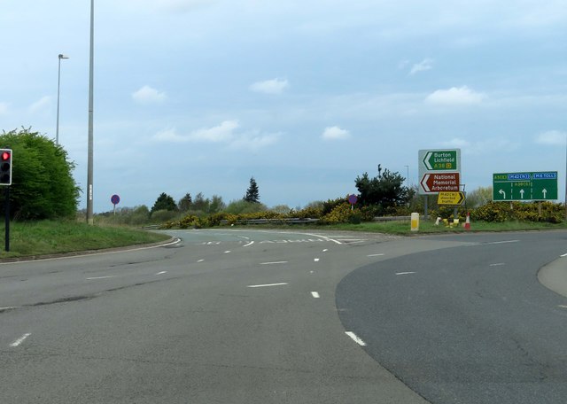 The turn off to the A38 on the Weeford Interchange