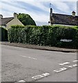 SO4107 : Caestory Crescent name sign in a hedge, Raglan by Jaggery